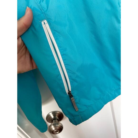 The North Face Hydrenalite Girls Hooded Windbreaker Rain Jacket‎ Blue SZ L 14-16 - Picture 5 of 11